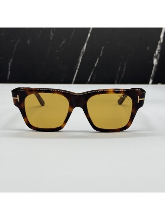NEW TOM FORD CAINE-02 TF1280 53E HAVANA/YELLOW WOMEN SQUARE SUNGLASSES FT1280/S main image 10